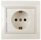Intro Розетка Plano 1-202-02 с заземлением 2P+E Schuko, 16А-250В, IP20, СУ, слоновая кость Б0053876 - фото 76559
