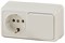 Intro Блок розетка с выключателем Quadro 2-701-02 горизонтальный 10(16)А-250В, IP20, ОУ, слоновая кость Б0053866 - фото 76566