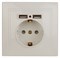Intro Розетка Plano 1-410-02 с заземлением 2P+E Schuko со шторками, 16А-250В + 2хUSB 5В-2,1А, IP20, СУ, слоновая кость Б0053943 - фото 76577