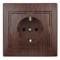 Intro Розетка Plano 1-202-10 с заземлением 2P+E Schuko, 16А-250В, IP20, СУ, венге Б0053885 - фото 76583