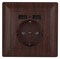 Intro 4-410-10 Розетка P+E Schuko со шторками, 16А-250В + 2хUSB, СУ, Solo, венге (10/100/2500) Б0043408 - фото 76584