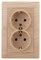 Intro Розетка Solo 4-205-11 с заземлением двойная 2X2P+E Schuko, 16А-250В, IP20, СУ, сосна Б0053680 - фото 76644
