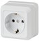 Intro Розетка Quadro 2Э-202-01 с заземлением 2P+E Schuko, 16А-250В, IP20, ОУ, без монтажной пластины, белый Б0053906 - фото 76649