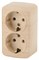 Intro Розетка Polo 3-204-11 с заземлением двойная 2х2P+E Schuko, 16A-250В, IP20, ОУ, сосна Б0053578 - фото 76676