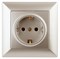 Intro Розетка Solo 4-202-04 с заземлением 2P+E Schuko, 16А-250В, IP20, СУ, шампань Б0053652 - фото 76685