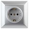 Intro 4-202-03 Розетка 2P+E Schuko, 16А-250В, СУ, Solo, алюминий (10/200/2400) Б0043314 - фото 76700