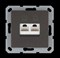 Jasmart Интернет-розетка RJ45 двойная с накладкой, цвет Мокко G6106Z - фото 76807